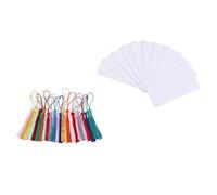Healifty 48pcs DIY Paper Tassel Bookmarks Blank Paper Card Labels for Crafting Hanging Tags Book Page Markers Suitable for Graduation and Decoration Random Color