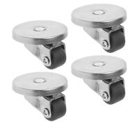 Healifty 4pcs 0.5 Inch Self Adhesive Mini Caster Wheels with Soft Rubber for Office Furniture Appliances Drawers Invisible Stick-on Rollers for Easy Mobility