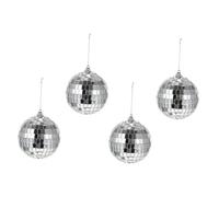 Healifty 4pcs 8cm Disco Ball Mirror Spheres Set, Reflective Glass Party Decoration for Wedding, Bar, Cake Display, Showcase Adornment for Celebration and Stage Use