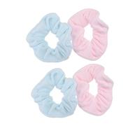 Healifty 4Pcs Absorbent Microfiber Hair Scrunchies Quick-dry Stretchable Hair Ties for Women Ponytail Holder Soft Accessories in Pink Blue