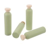 Healifty 4Pcs Avocado Green Travel Toiletry Bottles 260Ml Refillable Squeeze Bottles with Flip Cap Plastic Empty Travel Containers for Shampoo Lotion Shower Gel