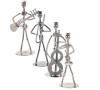 Healifty 4pcs Bandsman Ornament Bandsman Statue Minimalist Iron Art Flat Bottom Does Not Take up Much Space Music Lover Office Christmas Tabletop Decoration