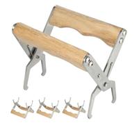 Healifty 4pcs Beekeeping Frame Lifter Tool with Stainless Steel and Wood Handles, Precise Grip and Universal Compatibility for Honey Harvesting and Hive Management