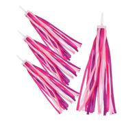 Healifty 4pcs Bicycle Handlebar Streamers Tassels Ribbons Pink Lightweight Fit Bike Accessories for Boys Enhanced Visibility and Easy Attachment