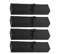 Healifty 4pcs Black 6-compartment Truffle Chocolate Boxes, Rose Gold Handmade Candy Packaging, 24x5.5x3.5cm Empty Party Favor Containers for Sweets and Macarons