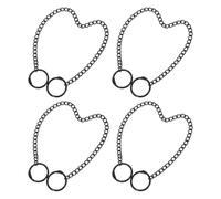 Healifty 4pcs Black Iron Chains for Hanging Baskets and Bird Feeders, Flower Basket Chain Set with Excellent Loadbearing Capacity for Stores and Exhibitions