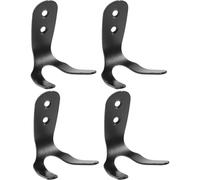 Healifty 4pcs Black Stainless Steel Swimming Pool Wall Hooks for Outdoor Use, Efficient Storage and Space-Saving Multi-Functional Metal Hangers with Dual Hooks for Heavy Duty Hanging