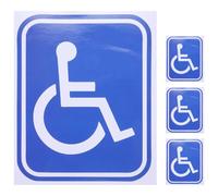 Healifty 4pcs Blue Disabled Wheelchair Symbol Sticker for Wheelchair Use, Adhesive Disability Sticker Convenient Installation and Sturdy Material, for Home and Elevator Signs