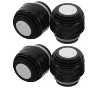 Healifty 4Pcs Bottle Lid Stopper Replacement Compatible with Haers - Leak Proof Thermal Cup Stoppers for Insulated Flask - Spill Proof Vacuum Mug Lid Black for 5.2cm Mouth Diameter