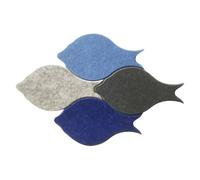 Healifty 4Pcs Cartoon Fish Felt Board Tiles Self-Adhesive Wall Decor for Home Office Lightweight Felt Background Board Creative Message Bulletin Display for Photos and Memos