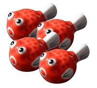 Healifty 4Pcs Chopstick Rest Japanese Style Red Fish Design Smooth Surface Chopstick Holder Rack for Kitchen Tableware Organization and Spoon Storage