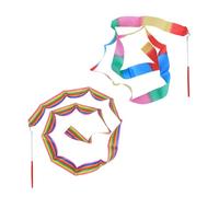 Healifty 4pcs Colorful Rhythmic Gymnastics Ribbons Dancing Streamers for Artistic Dance Training Performance with Styles