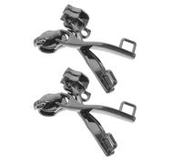 Healifty 4pcs Double Layer Nylon Zipper Repair Pull with Lock Hole for Luggage Suitcase Backpack, Thickened Secure Metal Slider Replacement for Travel Bag Zipper Maintenance