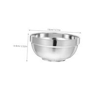 Healifty 4pcs Double Layer Stainless Steel Insulated Bowls for Family Dinnerware Korean Rice Soup Bowls with Non Slip Base Suitable for Camping and Home Use
