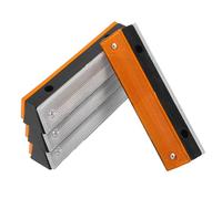 Healifty 4pcs Double-sided Rectangular Reflective Pavement Markers with Black Bracket, Yellow and White Road Reflective Markers for Tunnel, Driveway, Parking, and Work Zone Safety