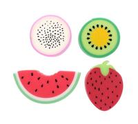 Healifty 4pcs Fruit Shaped Kids Bathing Sponges Exfoliating Soft Bath Tools for Children’s Bath and Newborn Cleaning with Random Dragon Fruit, Strawberry, Watermelon, Green