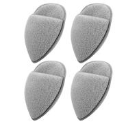 Healifty 4pcs Grey Facial Exfoliating Sponges Makeup Triangle Puff for Face Cleansing, Makeup Removal and Washing, Reusable Non-Latex Face Scrubber Pads for Sensitive Skin