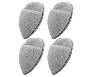 Healifty 4pcs Grey Facial Exfoliating Sponges Makeup Triangle Puff for Face Cleansing, Makeup Removal and Washing, Reusable Non-Latex Face Scrubber Pads for Sensitive Skin
