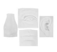 Healifty 4pcs Gypsum Sketch Practice Sculpture Set Facial Features Model for Drawing Teaching Aid Including Eyes Ears Nose Mouth Realistic Solid Surface