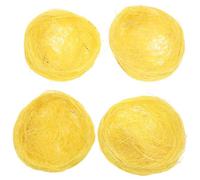 Healifty 4pcs Handmade Jute Bird Nest for Lovebird and Pigeon Breathable and Versatile Placement Yellow Bird Nest Suitable for Outdoor Use
