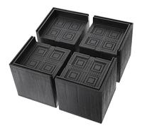Healifty 4Pcs Heavy Duty Square Bed Risers Rubber Furniture Elevators for Chair Sofa Table Washing Machine Heightening Pads to Prevent Floor Scratches Reduce Noise