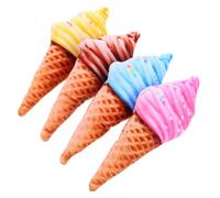 Healifty 4pcs Ice Cream Catnip Cat Squeaky Plush Chewing Scratching Sturdy 6.29x2.75x1.38in Soft Pet for Kitten and Cat