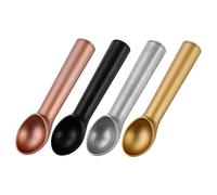Healifty 4pcs Ice Cream Scoop with Non Stick Melon Baller and Dessert Spoon Portable Round Fruit Digging Spade for Kitchen Bar Restaurant Use