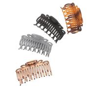 Healifty 4pcs Large Leopard Print Hair Clips Set Anti-slide Plastic Hair Clamps for Women Mixed Colors Blue Grey Matte Amber Brown and Frosted Black for Daily Use Random Color