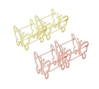 Healifty 4pcs Lightweight Hollow Design Makeup Sponge Egg Racks Powder Puff Holders Creative Golden Carbon Steel Display Stands for Beauty Organiser