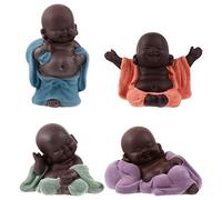 Healifty 4Pcs Maitreya Buddha Ornament Unique Tabletop Decoration for Tea Art for Meditation and Home Feng Shui Relaxation and Stress Relief Decor