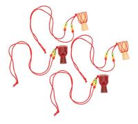 Healifty 4pcs Mini Djembe Drum Necklaces Pendant Set for Women, Small African Instrument Jewelry, Colorful Random, Trendy Sweater Long Necklaces for Casual and Party Wear Random Color