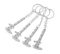 Healifty 4pcs Mini Vernier Caliper Keychain Portable Precision Measuring Tool Silver Pocket Ruler for Depth Measurement Versatile Movable Design