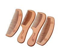 Healifty 4pcs Peach Wooden Comb Anti Static Hair Comb Wide Tooth Contour Combs