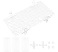 Healifty 4pcs Plastic Fish Tank Divider Grid with 6 Suction Cups Cuttable Aquarium Mesh Panel for Betta Fish Isolation and Large Tank Separation for Freshwater Use