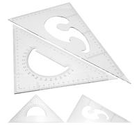 Healifty 4pcs Plastic Measure Rulers Set Square Kit Multi-functional Drawing Triangle Rulers for Students Drafting Geometry and Precision Measurement in School and Office