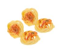 Healifty 4pcs Realistic Artificial Spaghetti Noodles Lightweight Fake Pasta Models for Home Decor Restaurant Displays Photography and Advertising Props