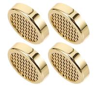 Healifty 4pcs round Golden Cigar Humidor Humidifier with Sponge and ABS Material, Space-saving Design for Cut Tobacco Storage, Suitable for Travel and Office Use