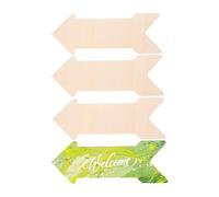 Healifty 4pcs Rustic Beige Wooden Arrow Signs Thickened Easy Writing Blank Wood Signs for Crafts DIY Painting and Handmade Arrow Wood Chip for Graffiti Supplies