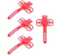 Healifty 4pcs Silicone Bicycle Phone Mount for Handlebar Red Mobile Phone Holder Bike Mount Compatible with Mountain Bikes and Scooters Universal Cycling Support Clamp