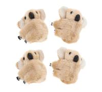 Healifty 4pcs Small Koala Hair Clips for Girls, Cute Lambswool Plush Clips in Khaki, Light and Comfortable, Party Photo Props and Everyday Hair Accessories