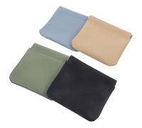 Healifty 4pcs Small Makeup Bags Pu Cosmetic Pouches Compact and Portable Travel Makeup Bags for Women Suitable for Earphones and Change Storage