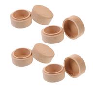 Healifty 4pcs Small Round Wooden Keepsake Box Set with Lid for Baby Teeth and Jewelry Storage, Dust and Moisture Resistant Solid Wood Containers with Tight Seal, for Wedding or Engagement