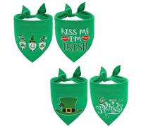 Healifty 4pcs St Patrick's Day Dog Cotton Triangle Scarves Set with Cozy Breathable Material for Festival and Daily Life Pet Accessories