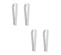 Healifty 4pcs Stainless Steel Fish Bone Tweezers Precision Manual Tongs Silver Kitchen Tool for Removing Bones and Pig Hair