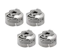 Healifty 4Pcs Stainless Steel Replacement Bobbin Case Set for Sewing Machine, Metal Bobbin Shell Accessories Compatible with Domestic and Industrial Machines, Professional Sewing Device