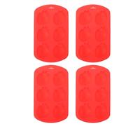 Healifty 4pcs Strawberry Silicone Mold 6-Slots Reusable Effortless Cleaning Unique Strawberry Design Red for DIY Resin Casting Birthday Party Candle Making