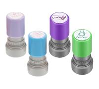 Healifty 4Pcs Teacher Reward Stamps Set for Homework Motivation, Plastic Encouragement Stamper with Lovely Comment Designs, Multipurpose School Stampers for Primary Classroom Random Color