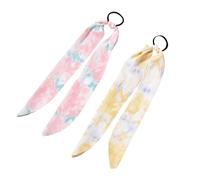 Healifty 4PCS Tie-dye Color Hair Rope Skin-friendly Elastic Silk Hair Bands with Chic Headdress Design for Women and Daily Wear