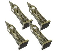 Healifty 4pcs Vintage Big Alloy Model Sturdy London Landmark Sculpture for Home Decor Tv Cabinet Hallway Display Elegant British Building Figurines for Living and Study