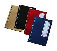 Healifty 4pcs Vintage Hardcover Blank Notebooks with Retro Stitching Design, Portable Paper Journals to Prevent Ink Bleeding, for Office and Meeting Use by Writers and Artists